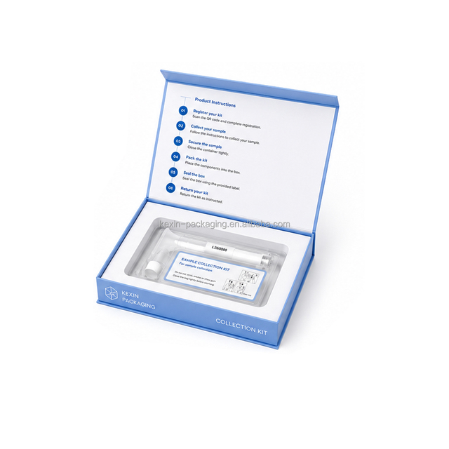 Kexin Custom Magnetic Rigid Paper Box with EVA Insert for Sample Collection Kit