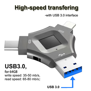 Clé USB OTG Type-C sécurisée avec cryptage par empreinte digitale, 3 en 1, haute vitesse, 128 Go, 256 Go, 512 Go, clé USB 3.0 - Product Image 4