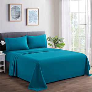 Hiện đại rắn màu bedding Sheet Set với 1 flat & 1 được trang bị <span class=keywords><strong>Comforter</strong></span> Bộ giường sang trọng xấu Tấm Cotton bedding Set - Product Image 1