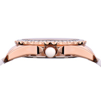 Montre mécanique pour femme en acier inoxydable rose or personnalisée, montre automatique en céramique avec diamants pour femme, luxe