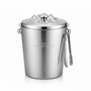 Cubo de Hielo Metálico The Grand Hotel con Tapa y Pinzas, Resistente, Origen EE. UU., para Servicio de Bar - Product Image 2