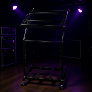 Supporto per mixer audio La01 12U, rack in acciaio con ruote per attrezzatura DJ - Product Image 2