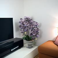Nouvelle orchidée papillon Phalaenopsis imprimée numériquement en 3D de 22 pouces dans un pot en pulpe de papier pour la décoration d'hôtels, de magasins, de bureaux, de bibliothèques et de maisons