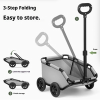 Poussette pliable multifonctionnelle pour chiens et chats, chariot portable 2-en-1 et chariot de courses avec design en V à accès facile
