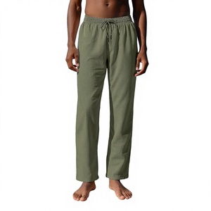 <span class=keywords><strong>Pantaloni</strong></span> da <span class=keywords><strong>uomo</strong></span> casual in <span class=keywords><strong>lino</strong></span> a vita media, tinta unita, a gamba dritta, comodi e traspiranti, per esterni, abbinabili a tutto, Nuova Collezione 2025 - Product Image 1