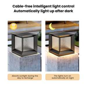 Lámpara de pilar solar LED IP55 para exteriores, luz de poste alimentada por baterí<span class=keywords><strong>a</strong></span> para jardín, terraza, pared de casa, puerta Rural - Product Image 5