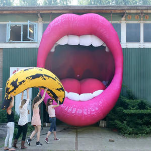 Modèle de lèvres géantes gonflables à bouche ouverte pour la décoration de scène de concert - Product Image 1