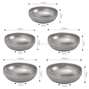 Set di Stoviglie Retrò a Fiocco di Neve in Acciaio Inox, Piatti e Ciotole per Insalata e Frutta, Stile Moderno Personalizzato, Ciotole per Ristorante BBQ Coreano - Product Image 3