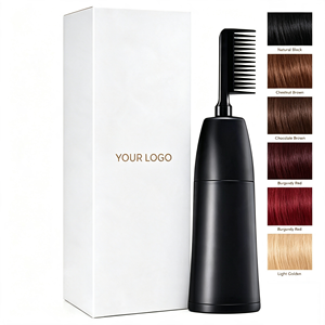 Crème colorante permanente pour cheveux à base d'extraits végétaux, sans ammoniaque, avec peigne applicateur facile, prix d'usine, qualité professionnelle - Product Image 1