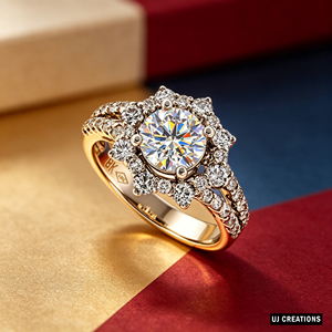 Custom S925/10K/14K/18K Solid <b>Gold</b> 2.00 Karat Round Lab Grown Brilliant Cut Diamond Wedding <b>Ring</b> VVS-VS Quality - Product Image 2