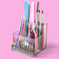 Populaire en plastique ongles forets boîte de rangement manucure Art outil brosses vitrine grande capacité ongles accessoires Kit ensemble boîte