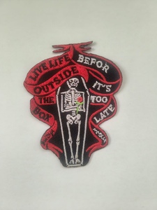 Nhà Máy Bán buôn Chất lượng cao tùy chỉnh khỉ sọ thêu các bản vá lỗi thân thiện với môi 3D tim sắt-on cho tăng cường - Product Image 4