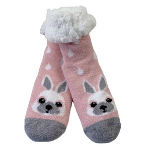 Chaussettes de yoga d'intérieur de haute qualité Chaussettes antidérapantes Chaussettes personnalisées avec fourrure à l'intérieur pour une protection contre la chaleur et le glissement - Product Image 4