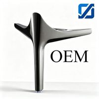 Patas de Muebles Contemporáneas Resistentes para Sofás Metálicos y Sillas de Comedor, Cilíndricas en Ángulo Recto, Acabado Negro Mate