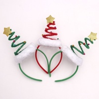 Niedliches Weihnachtsbaum-förmiges Polyester-Haarband mit Roten & Grünen LED-Lichtern für Kinder & Erwachsene Partydekoration