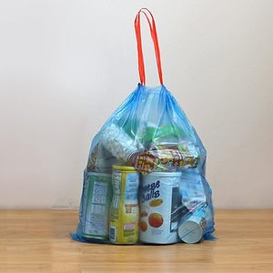 <b>Blue</b> drawstring garbage bag,10 gallon kitchen Garbage Bags, Trash Bags with Drawstring, <b>Blue</b>, 2 <b>Rolls</b>/110 Bags - Product Image 5