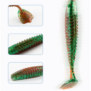 طُعم صيد بلاستيكي ، طُعم صيد من السيليكون ، إغراء مطاطي متذبذب TPE ، إغراء 55 ، 65 ، إغراء ناعم بذيل T لبايك - Product Image 5