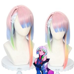 Peluca Degradada Multicolor de Anime <span class=keywords><strong>Cyberpunk</strong></span> <span class=keywords><strong>Edgerunners</strong></span> para Cosplay, Modelo FCGD-042, para Personaje de Princesa - Product Image 3