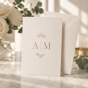 Tarjeta de Boda Rústica de Papel Artesanal con Borde Irregular, Personalizada, con Grabado en Relieve, Diseño Personalizado, Logotipo, Proveedor Premium B2B - Product Image 4