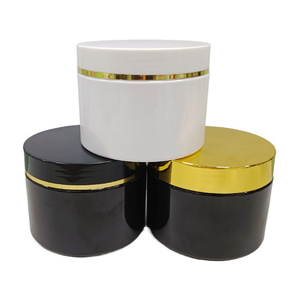 Chai nhựa PET trắng đen hổ phách, bán trực tiếp từ nhà máy, miệng rộng, dùng đựng mỹ phẩm, có nắp vàng. - Product Image 6