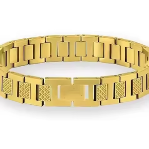 Bracelet en acier inoxydable plaqué or 18 carats à motif crocodile rétro haut de gamme, ajustable, avec coffret cadeau – Meilleures ventes - Product Image 3