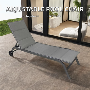 Chaise longue en métal réglable à cinq positions chaise longue en acier côté piscine salon meubles d'hôtel conception de vente par correspondance - Product Image 3