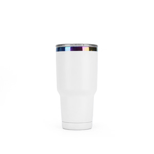 Nuovo Tumbler Isolato in Acciaio Inox da 20oz con Incisione Laser e Placcatura Arcobaleno, Vendita Calda Tumbler a Doppia Parete da 30oz con Coperchio - Product Image 5