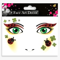 Autocollant décoratif pour le visage, autocollant scintillant pour le visage, tatouage temporaire pour le visage, autocollant pour le visage à imprimé léopard