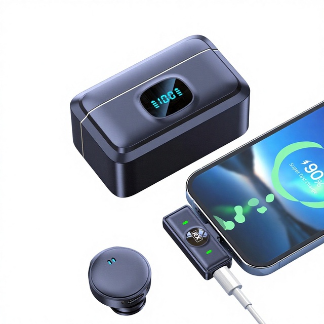 New Button Magnetic Wireless Collar Clip Microphone Outdoor Mobile Phone Live Video Radio Noise Reduction Microphone Q8