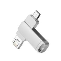 Clé USB-C 4-en-1 128 Go avec corps métallique, prise en charge USB 3.0 OTG pour Android/Smartphone/PC/Tablette/iOS (Noir, 1 an de garantie)