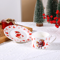 Ensemble de vaisselle en céramique décorative européenne Nouveau produit Décalcomanie Vaisselle de Noël avec kit de tasse