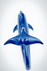 Lujo contemporáneo Irregular azul delfín fibra de vidrio Metal artesanía decoración del hogar objeto Interior - Product Image 5