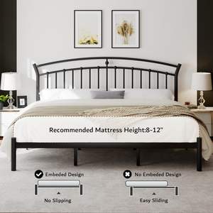 Belleza Simple arco en forma <span class=keywords><strong>de</strong></span> <span class=keywords><strong>puente</strong></span> Dormitorio Plataforma negra Marco <span class=keywords><strong>de</strong></span> cama <span class=keywords><strong>de</strong></span> hierro Full Queen King Size Cama <span class=keywords><strong>de</strong></span> almacenamiento <span class=keywords><strong>de</strong></span> metal con cabecero - Product Image 5