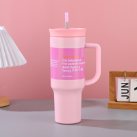 Nouveau 2 en 1 paille boire 40 oz tasses aventure en plein air logo personnalisé couvercle anti-fuite métal 40 oz gobelet tasse avec poignée