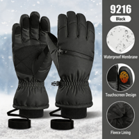 Gants chauds d'hiver pour écran tactile, imperméables et coupe-vent, gants de randonnée d'hiver pour hommes et femmes à cinq doigts
