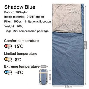 Saco de Dormir Impermeable Ligero de Nailon para 3 Estaciones, 205 cm, Estilo Sobre, Relleno de Seda y Algodón Personalizado, para Adultos, Cálido, para Exteriores - Product Image 2