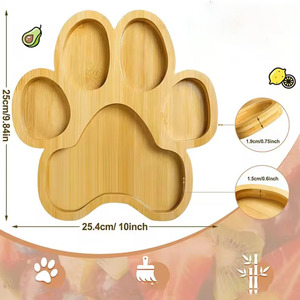 Plateau en bambou en forme de patte d'ours pour fruits, collations, repas d'enfants et fêtes à la maison - Product Image 2
