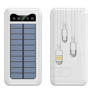 Travel <strong>Solar</strong> Power Bank 10000mah with 4 Type Cable USB TYPE-C &amp; Micro USB 10W Output Power Li-Polymer <strong>Battery</strong> <strong>Charger</strong> - Product Image 3
