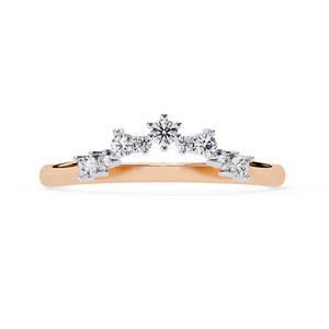 Elegant Rose Gold Diamond Band <b>Ring</b> for Women Minimal Style Shiny Finish Daily Wear Jewelry Gift Choice - Product Image 3