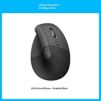 Logitech Lift Vertical Mouse Nirkabel Senyap untuk Seri Ergonomis untuk Wanita Model LIFT Backlit