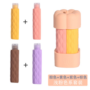 Nouvel ensemble de bouteilles en silicone 4-en-1 format voyage pour <span class=keywords><strong>shampoing</strong></span>, gel douche, après-<span class=keywords><strong>shampoing</strong></span> et lotion – Bouteilles vides portables - Product Image 2