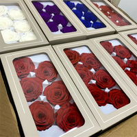 QSLH-A310 B Grade Meilleure Qualité Chine Réel Naturel Éternel Pour Toujours Immortel Tête De Fleur Roses Préservées