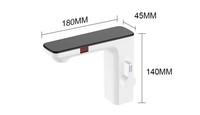 Robinet de lavabo moderne en laiton à poignée unique avec affichage de la température, mitigeur monotrou en acier inoxydable pour cuisine et salle de bain