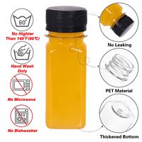 Bouteilles en plastique réutilisables de 60 ml avec couvercles, pour jus, smoothies, lait, conteneurs de boissons jetables, stock local US, 2 oz