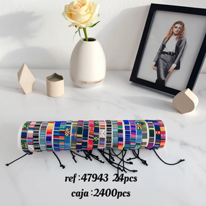 Braccialetti Intrecciati Verticali Pulsera Tubo 24 Pezzi Braccialetti Colorati alla Moda - Product Image 3