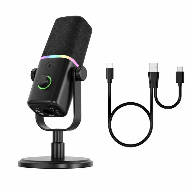 Professional KD8Y Studio USB/XLR Dynamic Microphone for Podcast Gaming Live Streaming Singing