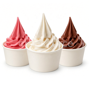 Gobelet en plastique factice pour glace molle, modèle tourbillon artificiel rose vanille chocolat, ornement, gobelet en papier blanc pour présentation en magasin - Product Image 1