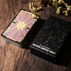 <span class=keywords><strong>Mazzo</strong></span> di Tarocchi Specchio Rotto Quarta Edizione, <span class=keywords><strong>Carte</strong></span> in Stile Vetro Dipinto, Bordo Argento Laser - Product Image 3