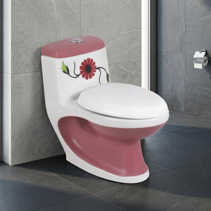 WC monobloc moderne en céramique à double chasse avec siphon en P, à poser au sol, automatique, pour hôtels, maisons, salles de bain et usage extérieur - Product Image 4