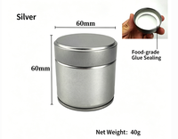 Boîte en fer blanc noir mat personnalisée de 30g, 40g, 50g pour poudre de matcha, qualité alimentaire, hermétique, pour le stockage du thé, imprimée en sérigraphie